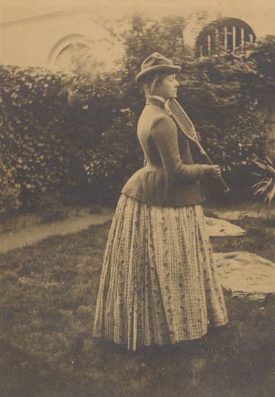 Woman with a Racket in a Garden by Fernand Khnopff